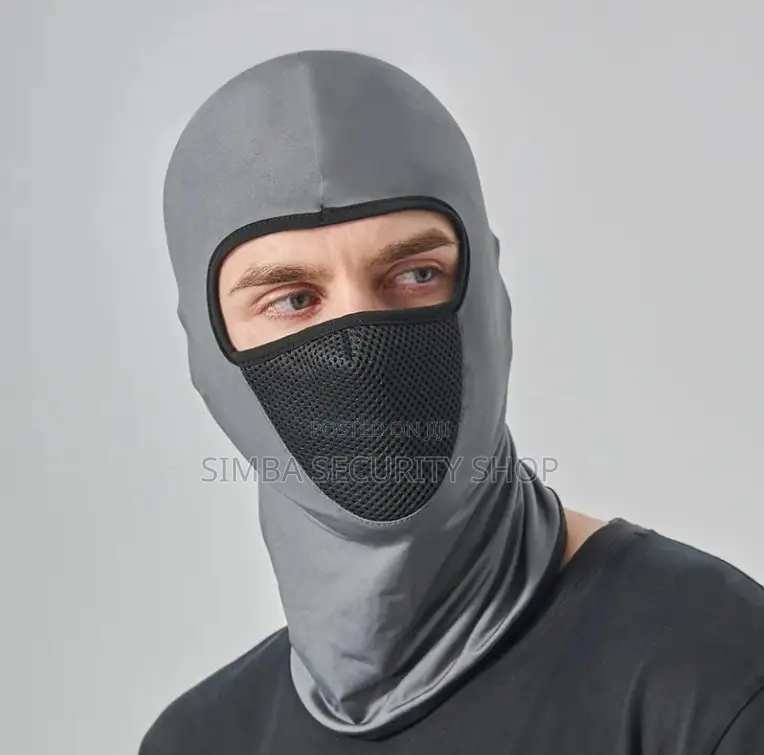 Grey Full Face Balaclava Ski Mask With Filter Mesh Hat Gray