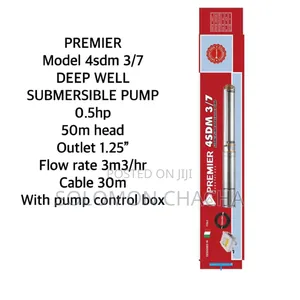 Premier 0.5hp 50M MODEL 4sdm Deep Well Submersible Pump