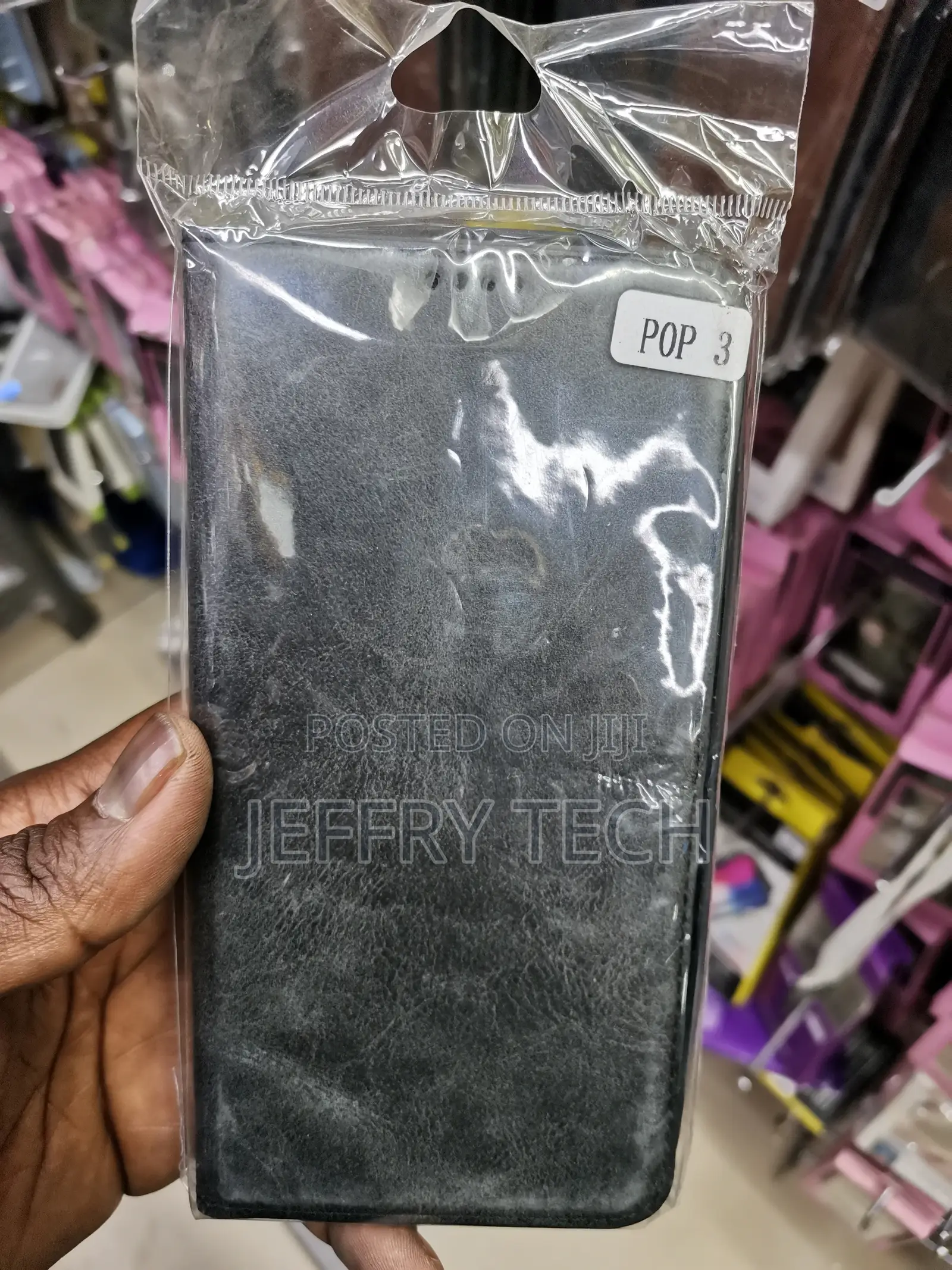 Universal Leather Flip Case for Tecno Pop 3 -Black