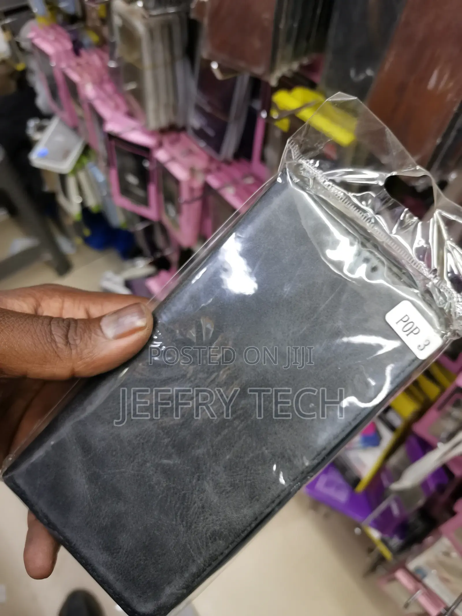 Universal Leather Flip Case for Tecno Pop 3 -Black