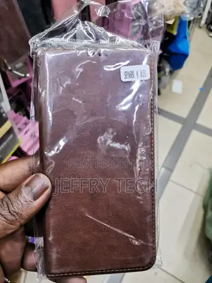 Universal Tecno Spark 4 Air Leather Flip Case -Brown