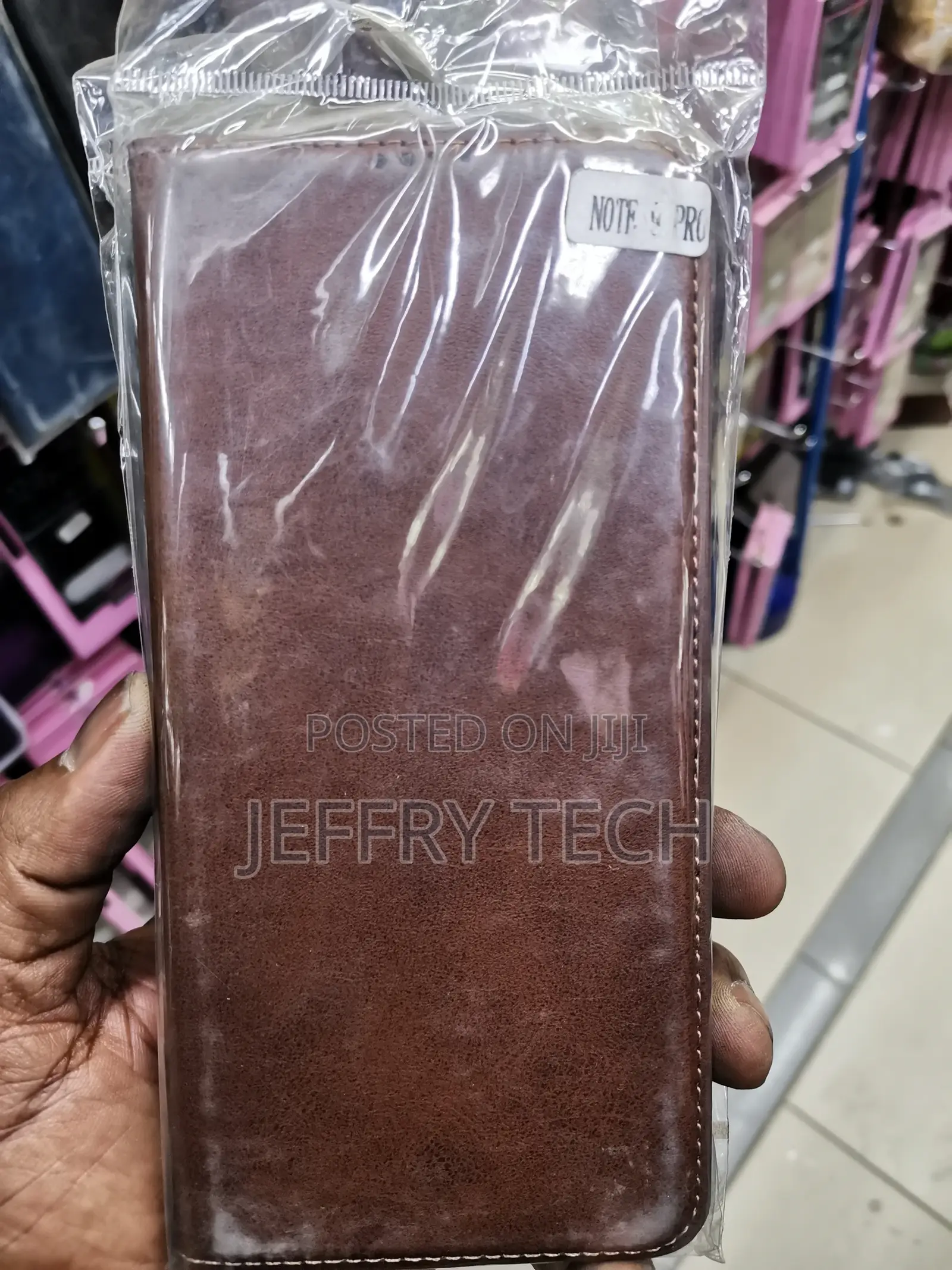 Universal Leather Flip Case for Samsung Note 9 Pro -Brown