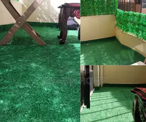 Artificial Green Grass Carpet and the Wall Hedges