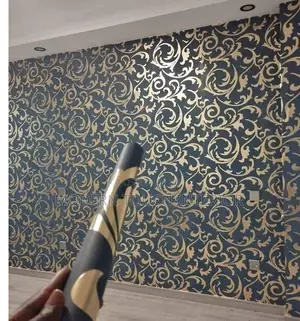 Floral Black Ang Gold Wallpaper