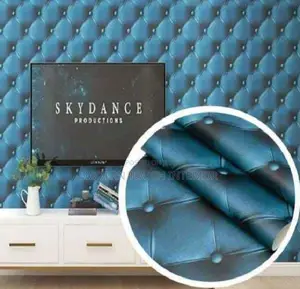 3D Wallpaper- Blue Button Pattern Design
