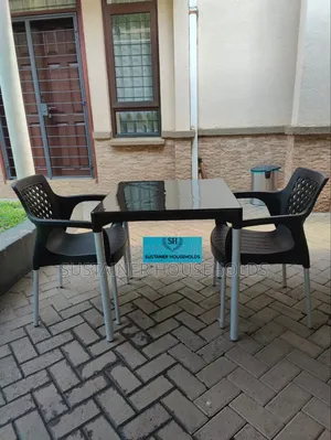 Adults Plastic Chairs With 1 Plastic Table ( With Metal Leg)