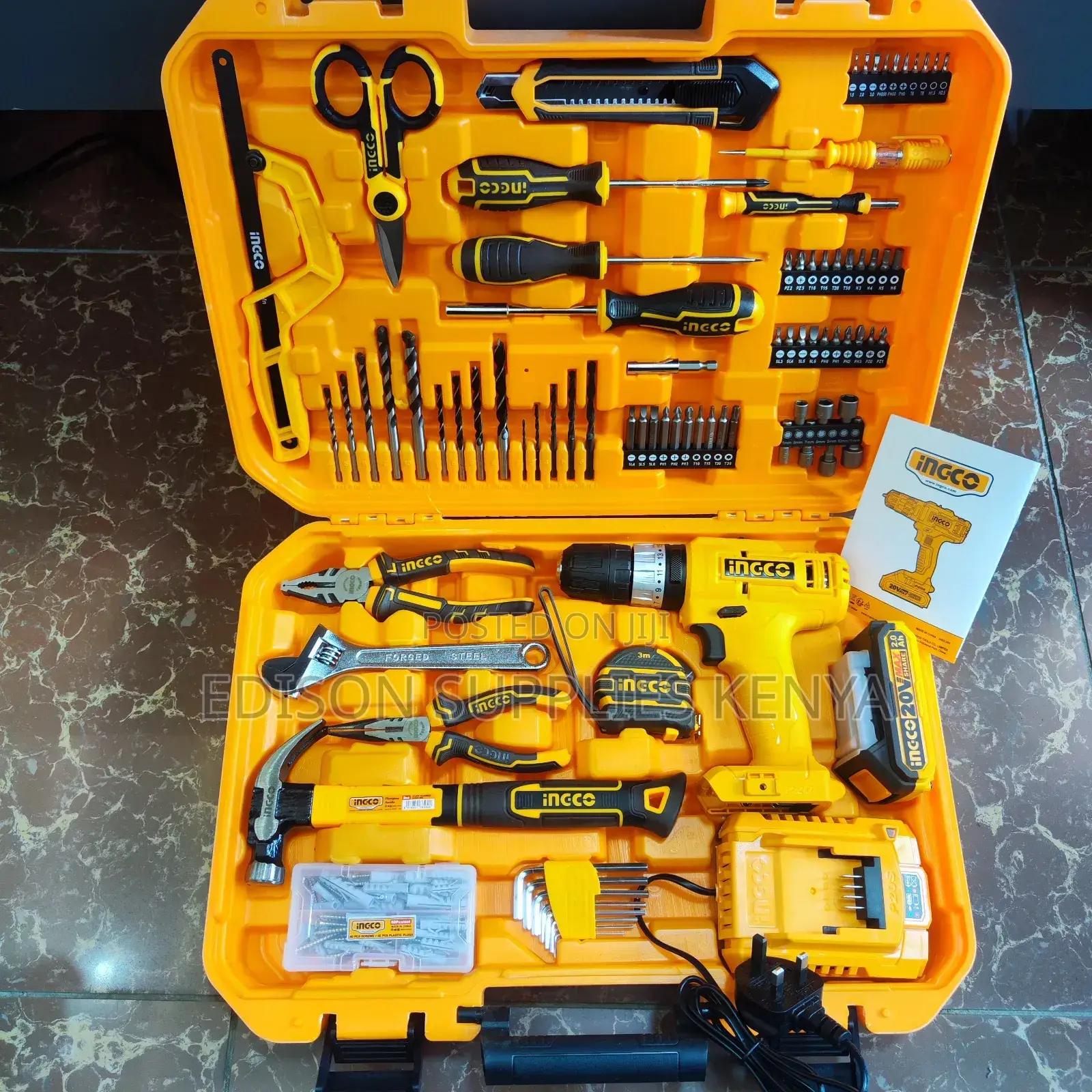 Ingco Cordless Drill Tools Set 165pcs Toolset Tool Boxes