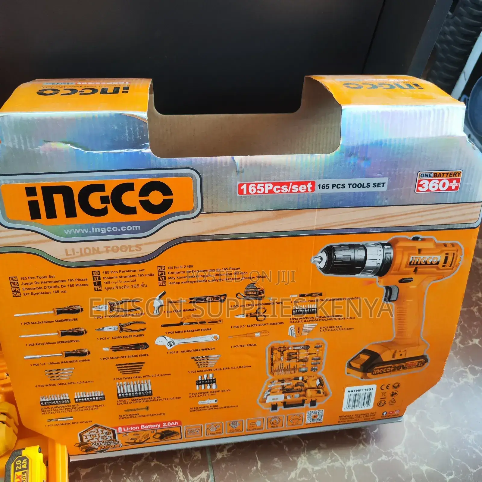 Ingco Cordless Drill Tools Set 165pcs Toolset Tool Boxes