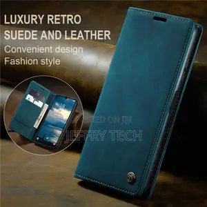 Samsung Galaxy A25 Wallet Suede Leather Case Blue