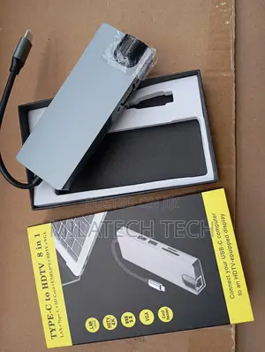 Type C to HDMI,VGA,LAN,USB,Type C,SD Macbook Adapter 8 IN 1
