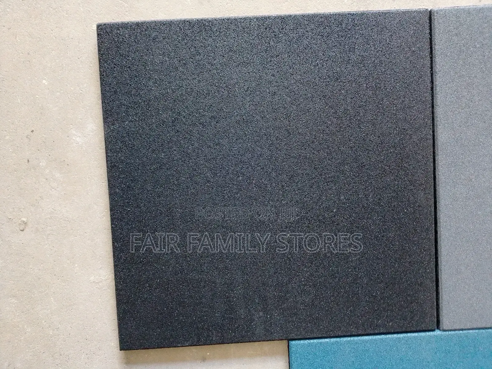 Gym Rubber Tiles. Black in Colour. 20mm