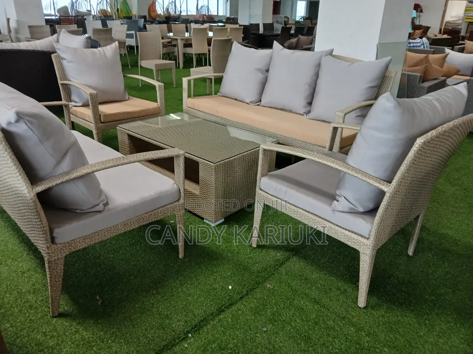 Patio 7 Seater Outdoor Sofa Plus Table