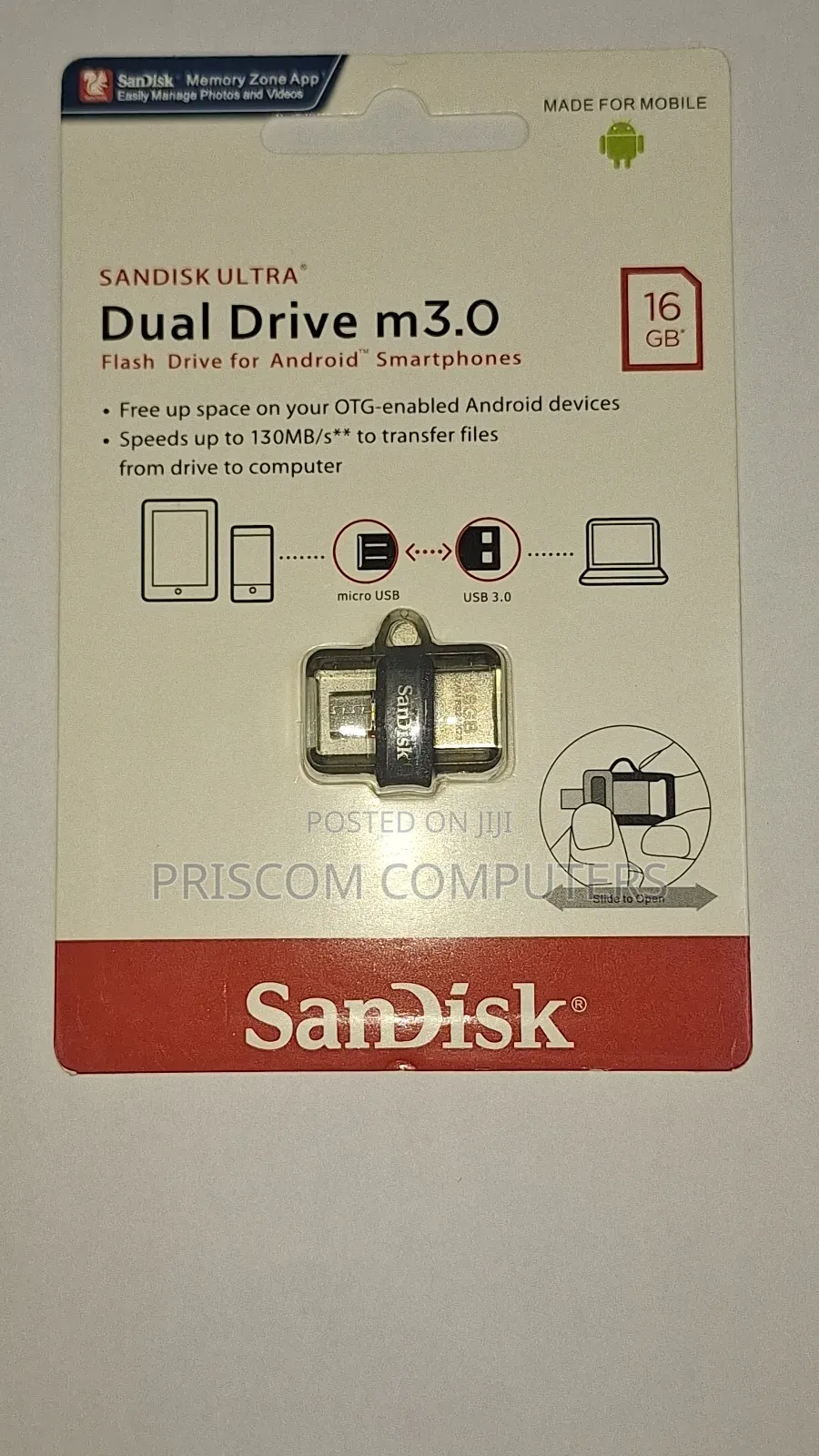 Sandisk OTG USB Flash Drive Flash Disk 16GB
