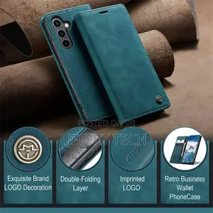 Samsung Galaxy S24 Plus Wallet Suede Leather Case Blue