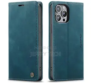 iPhone 13 Pro Kickstand Wallet Magnetic Flip Case Blue