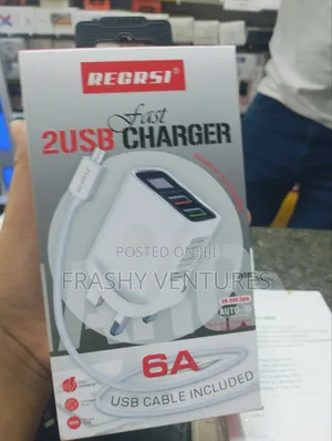 2 USB Charger 6A USB Cable Included