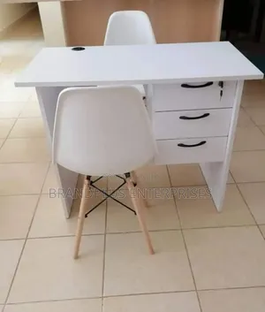 All White Office/Study Table and Eames Chaiy