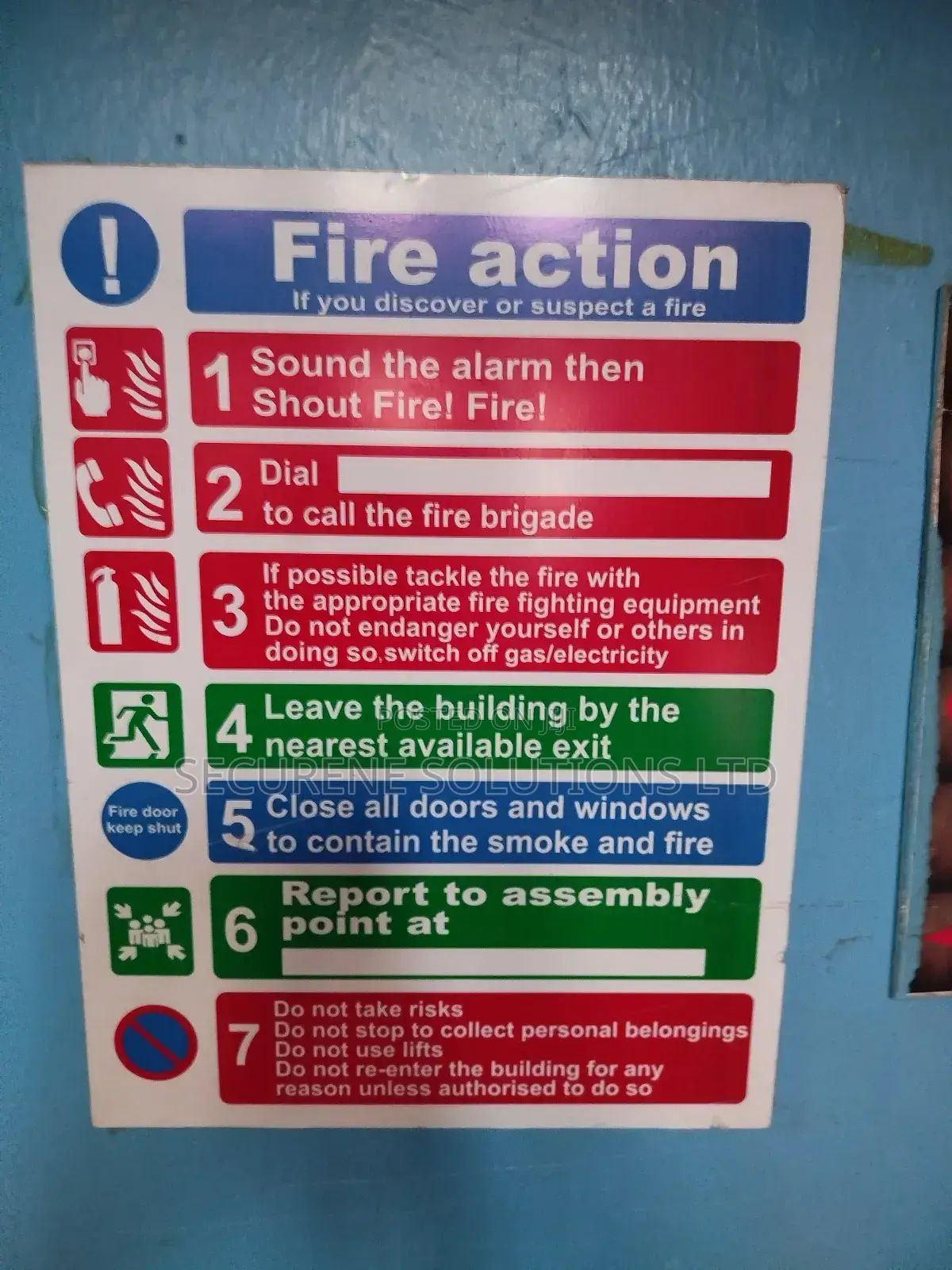Fire Action Plan Sign