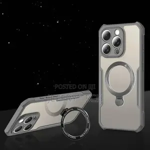 iPhone 15 Pro Max Shockproof Bumper Magsafe Stand Back Cover