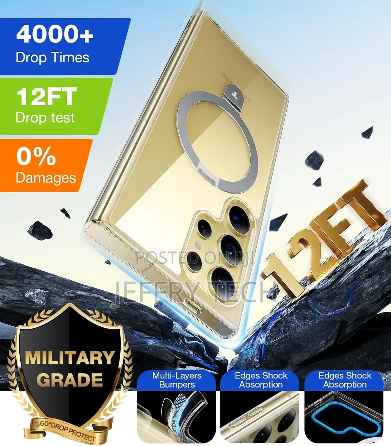 Clear Ostand Magsafe Case for Galaxy S24 Ultra