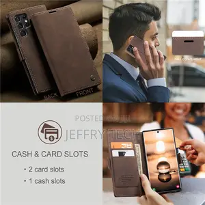 Samsung Galaxy S22 Ultra Wallet Magnetic Case Coffee