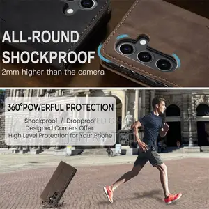 Samsung Galaxy S24 Plus Wallet Suede Leather Case Coffee