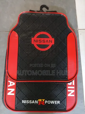 Nissan Floor Mats-Car Floor Mats Black Red in Cars