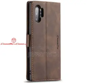Samsung Galaxy Note 10 Plus Wallet Magnetic Stand Case Coffe