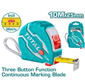 Total TMT126101 Steel Measuring Tape 10mx25mm