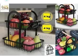 Fruit Basket 2 Layer Metallic Mesh
