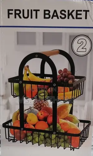Fruit Basket 2 Layer Metallic Mesh