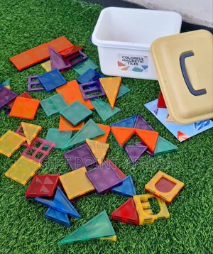 100 Pieces Colorful Magnetic Tiles for Kids
