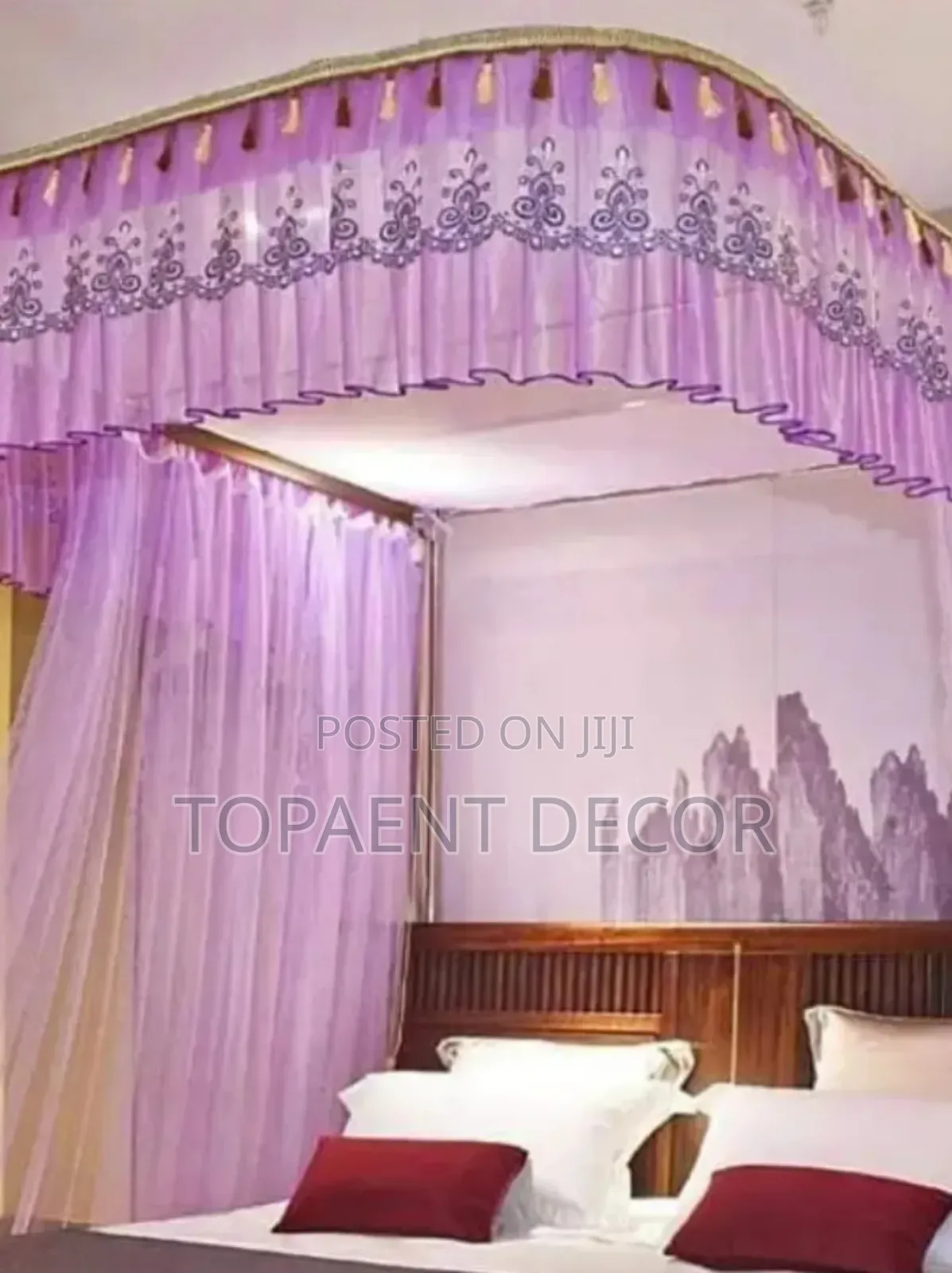 2 Stand Purple 5by 6 Rail Mosquito Net