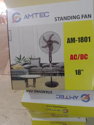 Amtec AM-1801 AC/DC 18inch Round Base Stand Fan