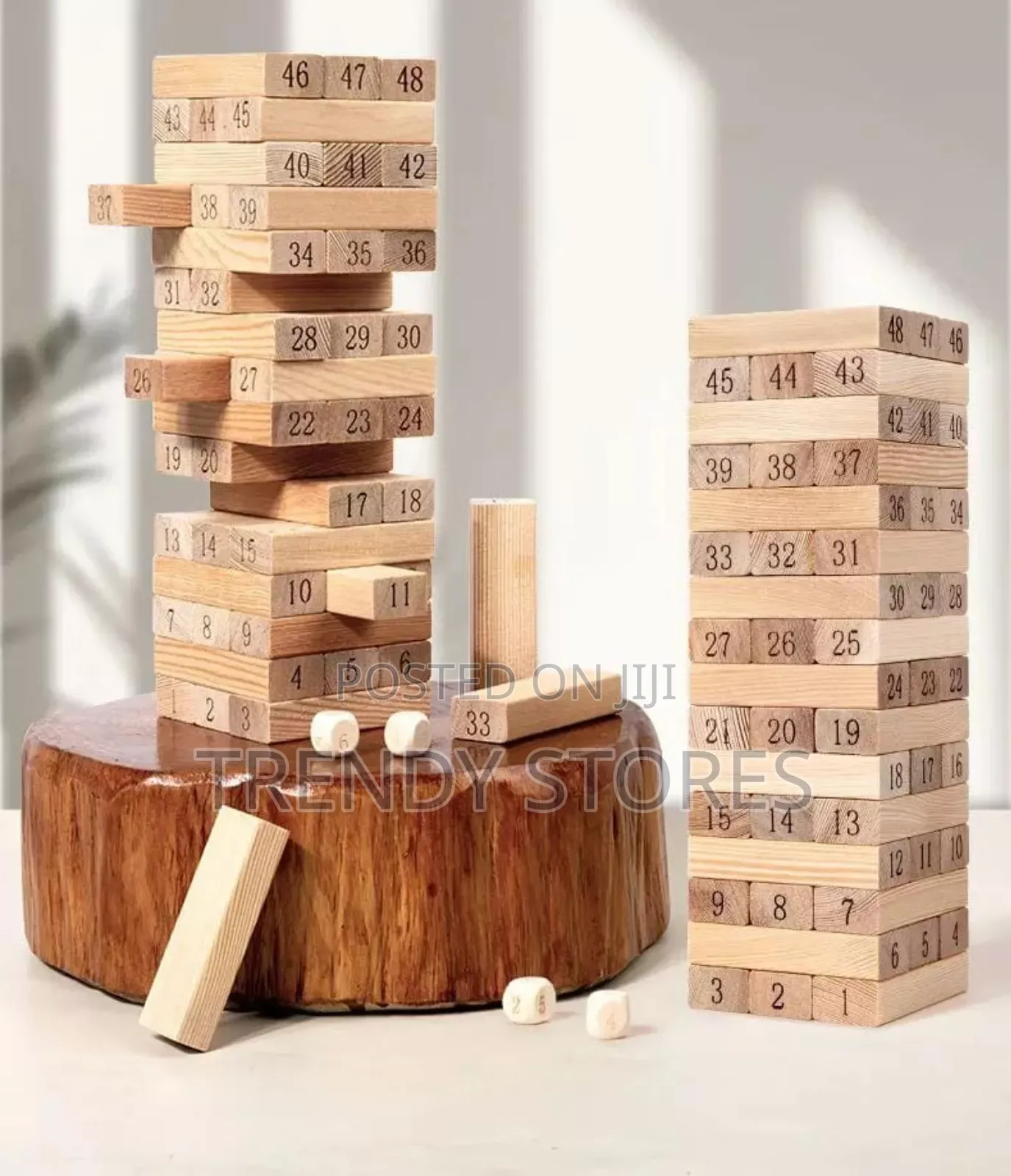 54 Pcs Wooden Stacking Tower