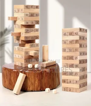 54 Pcs Wooden Stacking Tower