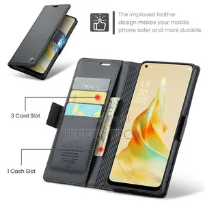 OPPO Reno8 T 4G Wallet RFID Blocking Magnetic Buckle Case Bl