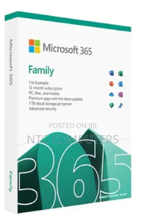 Microsoft Office 365 Family 1 Year Media Less (Esd) - 5 User