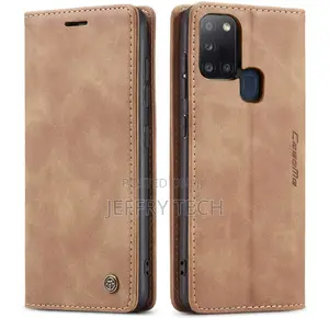 Samsung Galaxy A21S Wallet Magnetic Flip Case Brown
