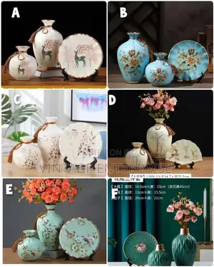 3pcs European Ceramic Flower Vase Living Room Decoration Set