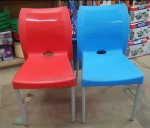 Blue and Red Plastic Chairs