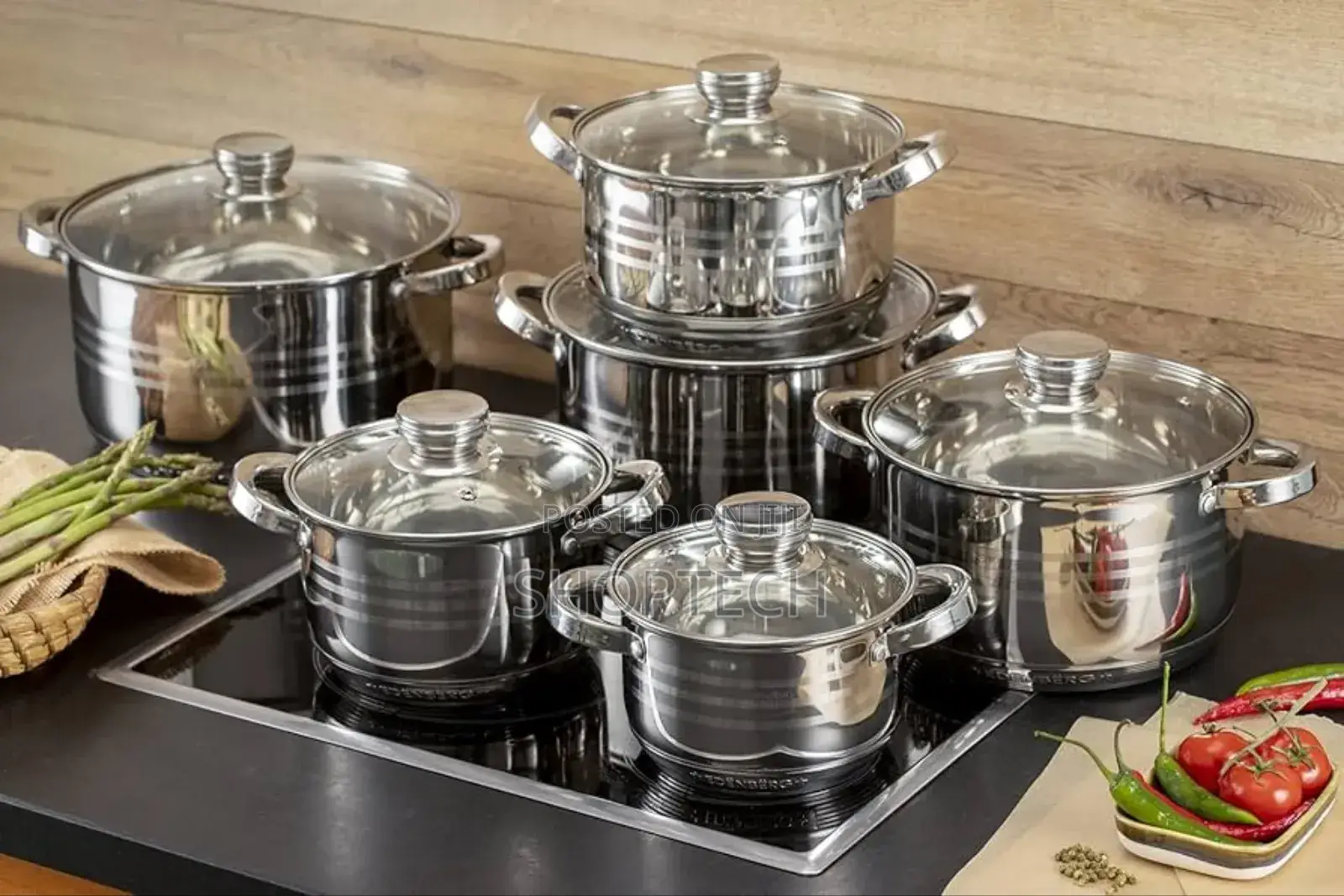 12 Pieces Stainless Steel Edenberg Cookware Set