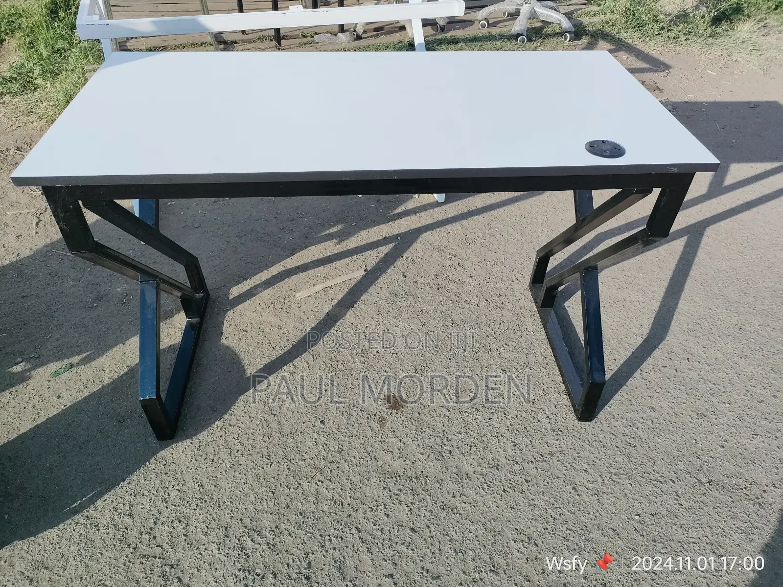 Computer Table With Metallic Flame