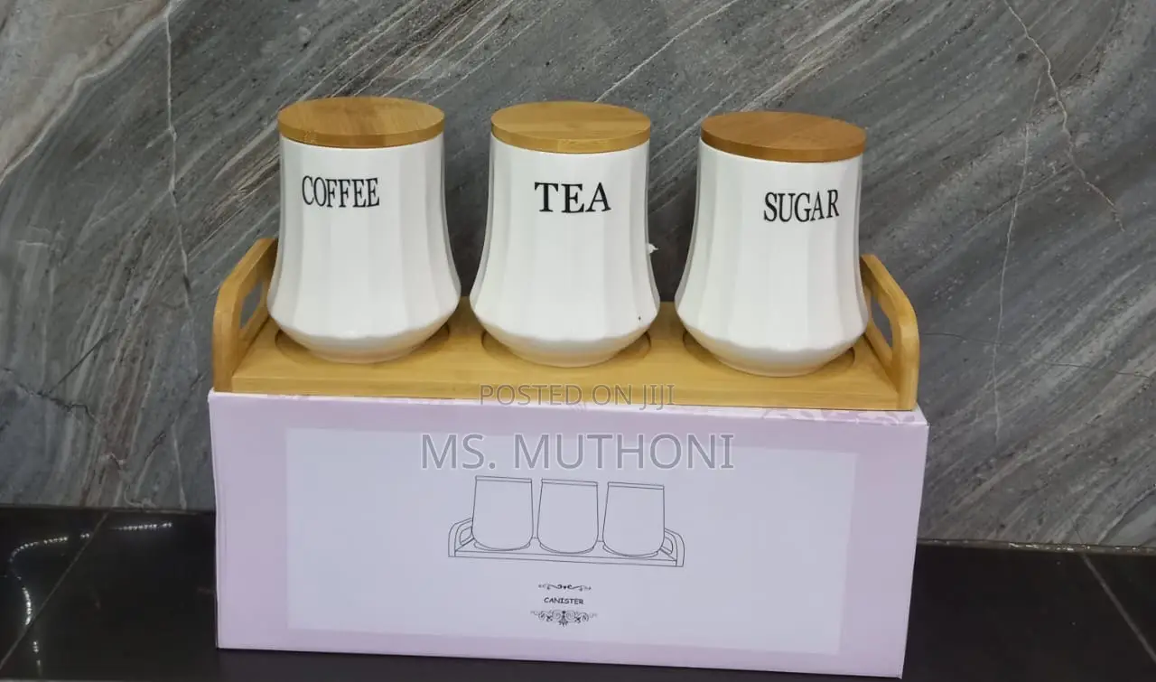 3pc Ceramic Canisters Set