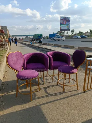 Manicure Seats, 2 Love Seats, 2 Styling Chairs, Purple 