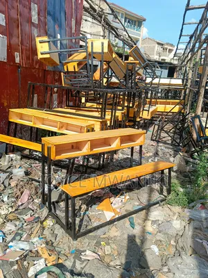 Schools Desks, 3 Seater Cyprus Wood 