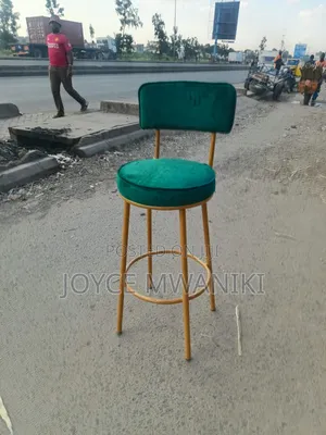 Counter Stool or Kitchen Stool, Green and Gold 