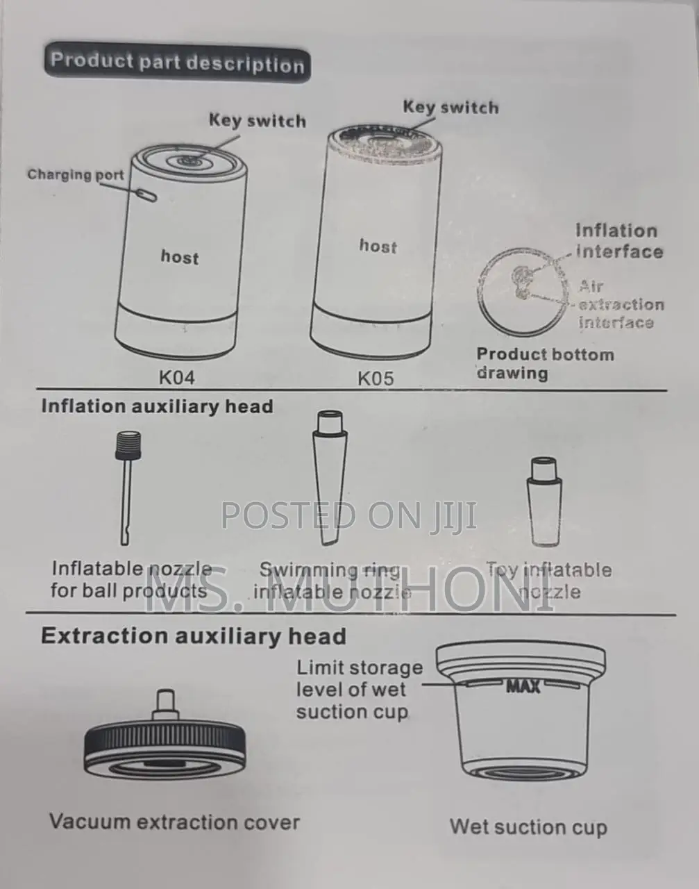 Inflating or Deflating Rechargable Vacuum Pump Mac