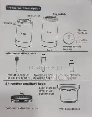 Inflating or Deflating Rechargable Vacuum Pump Mac