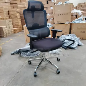 Ergonomic Black Headrest Chair